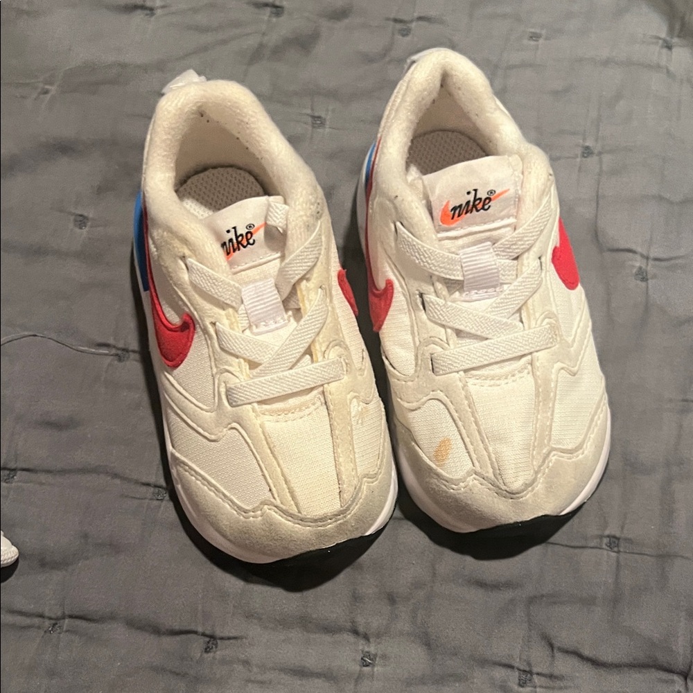 Nike Kids White and Red Sneakers